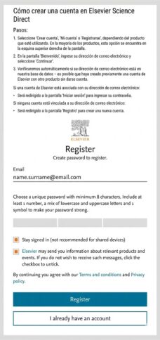 guia de registro elsevier